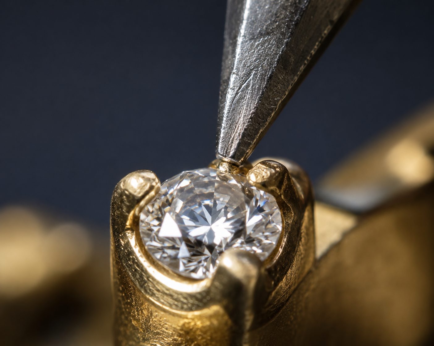 Diamond stone setting close-up